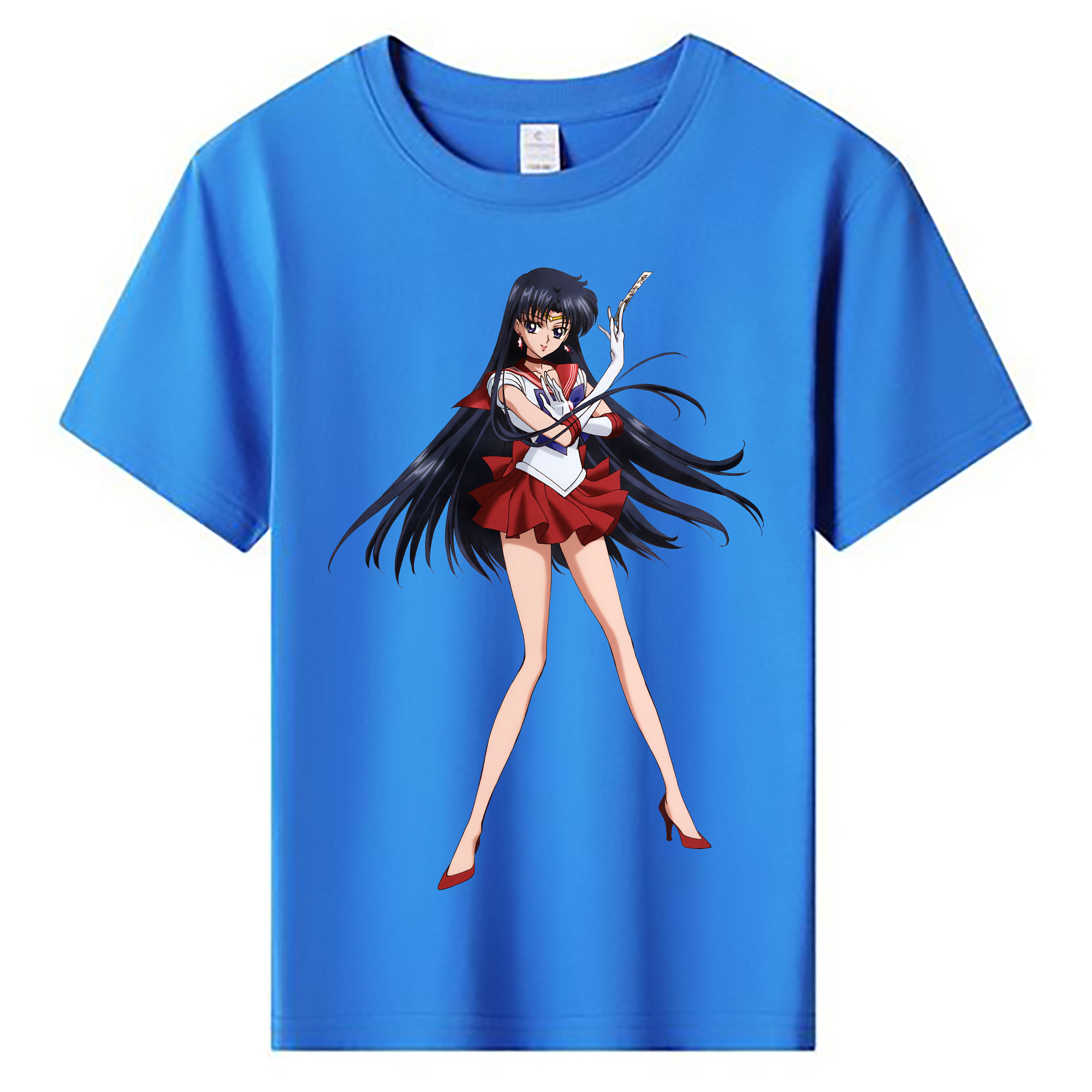 （画像用） 美少女戦士セーラームーン 火野レイ ひの レイ Sailor Moon Hino Rei （セーラーマーズ,Sailor Mars） 綿100％キッズTシャツ（フロントプリント）